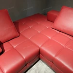 Modern Modular Sectional Sofa with Grid Tufted Craftsmanship, Premium Top-Grain Leather & Suspended Metal Base